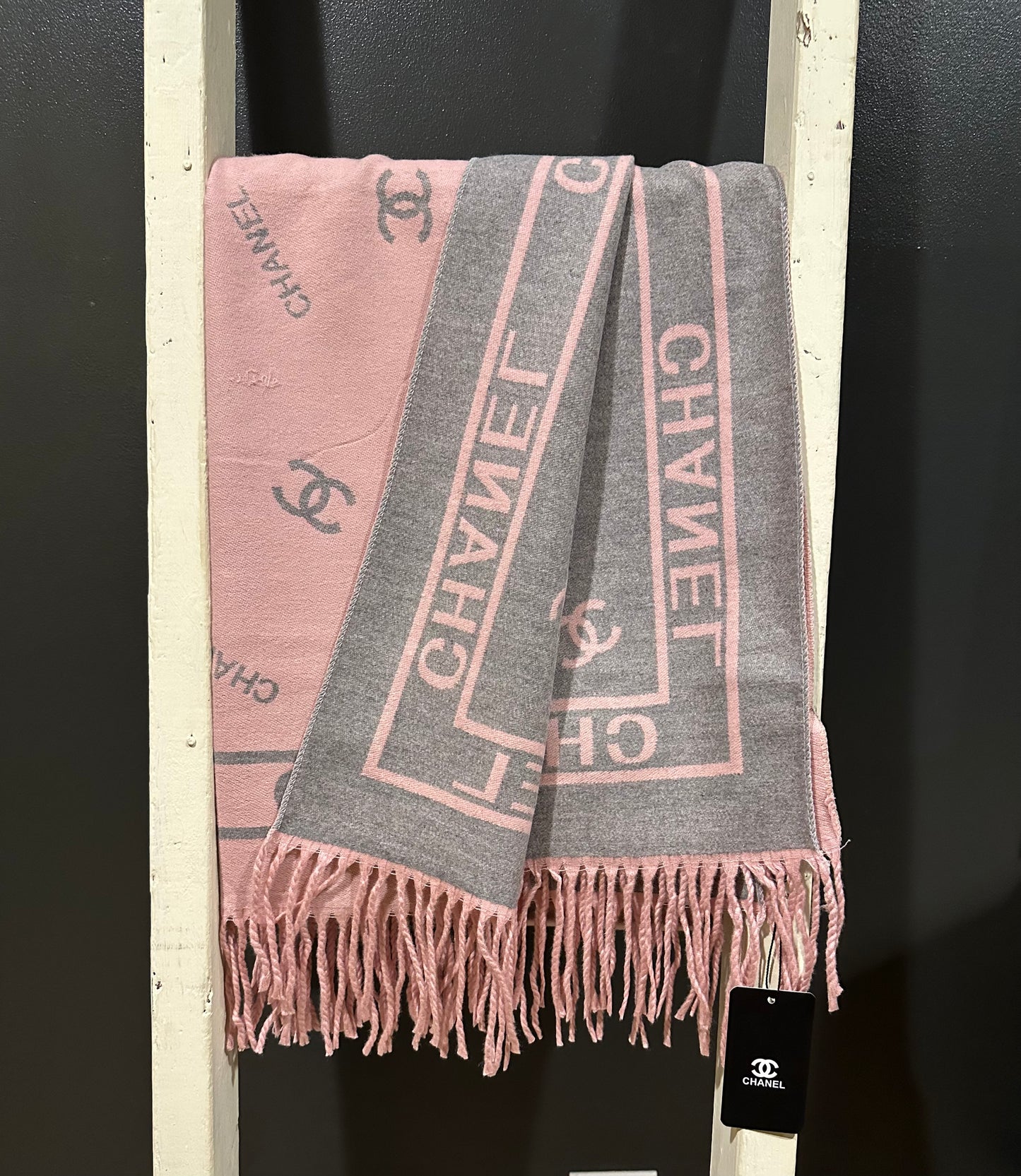 Pink and Gray Designer Scarf